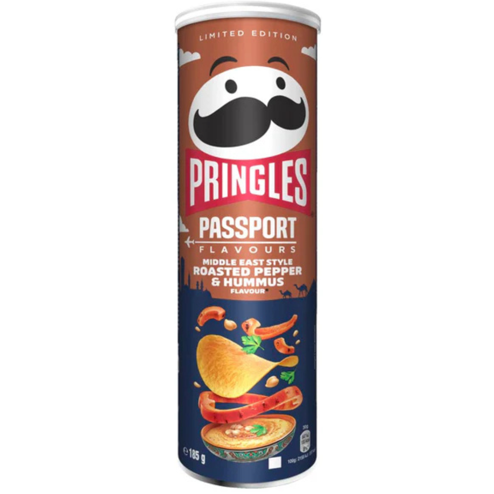 Pringles Middle East Style Roasted Pepper & Hummus 19 x 165g DDM 2025-09