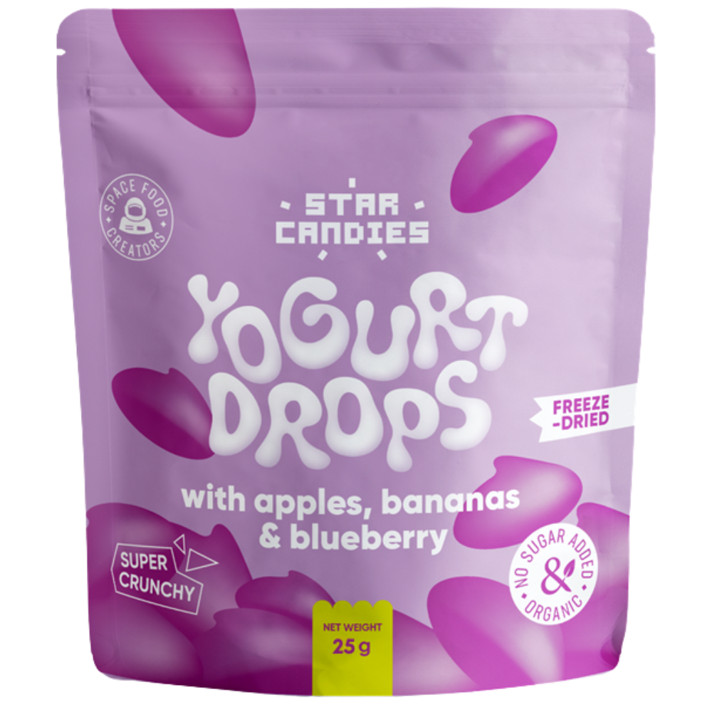 Star Candies Freeze Dried Yogurt Drops Apple Banana & Blueberry 7 x 25g