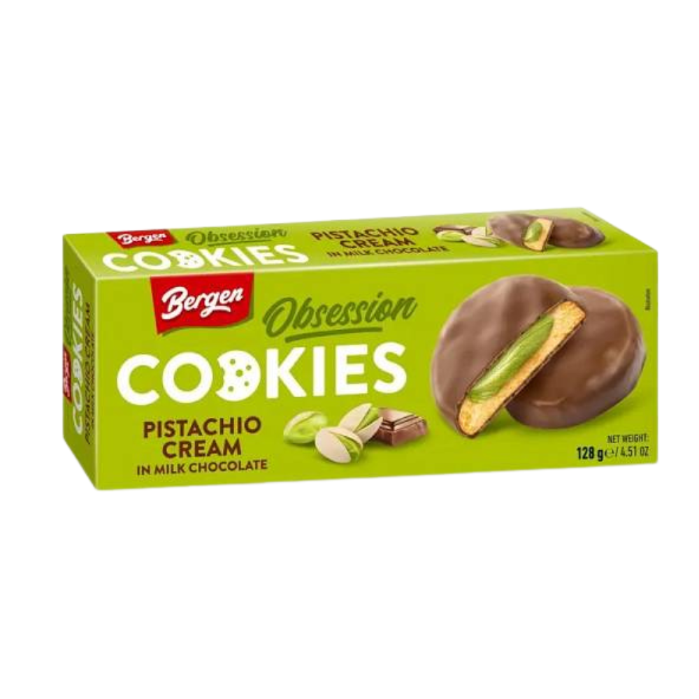 Bergen Pistachio Cream Milk Chocolate Cookie 18 x 128g