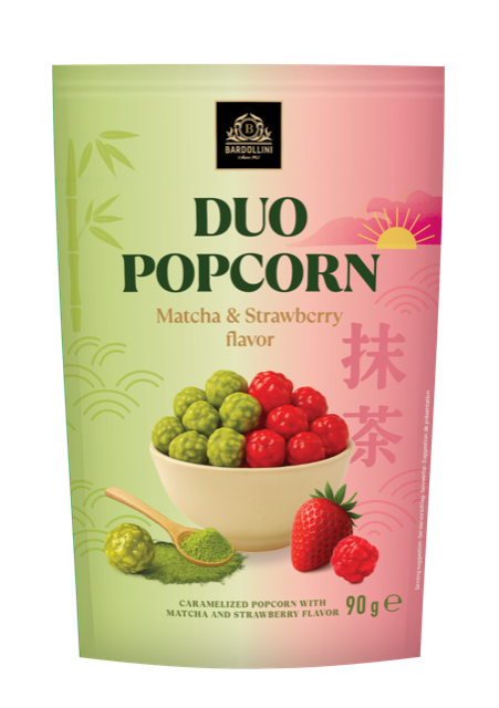 Bardollini Duo Popcorn Matcha & Strawberry Flavor 20 x 90g