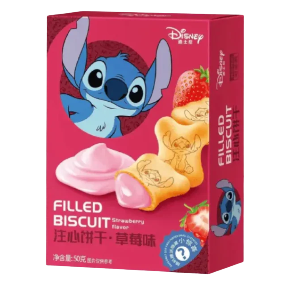 Disney Stitch Filled Biscuit Strawberry Flavor 24 x 50g