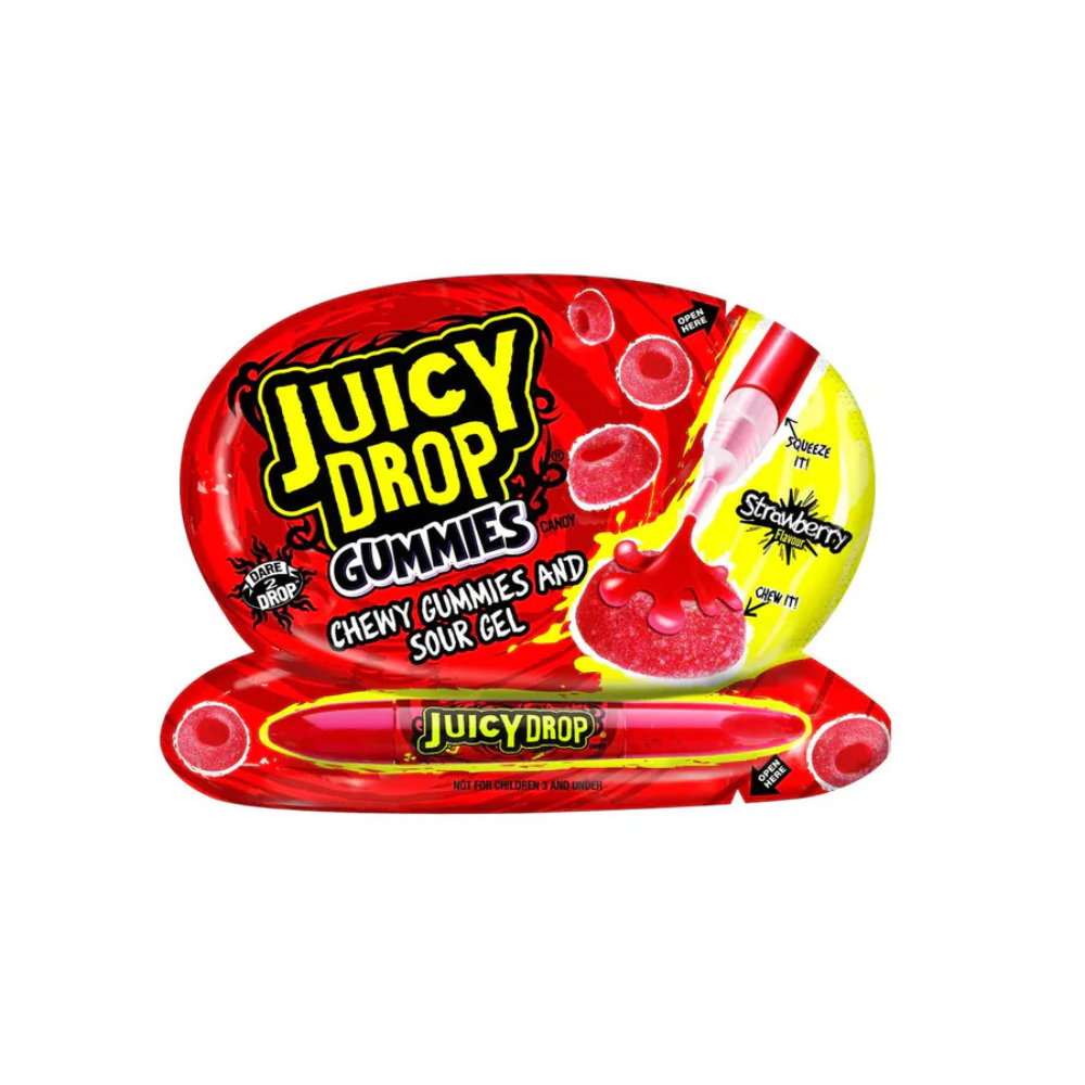 Bazooka Juicy Drop Gummies Sour Gel 12 x 57g
