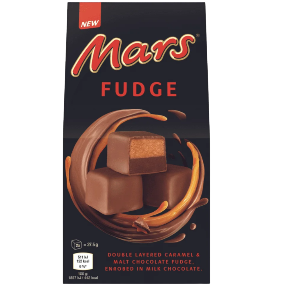 Mars Fudge Double Layered Caramel Malt Milk Chocolate 12 x 110g