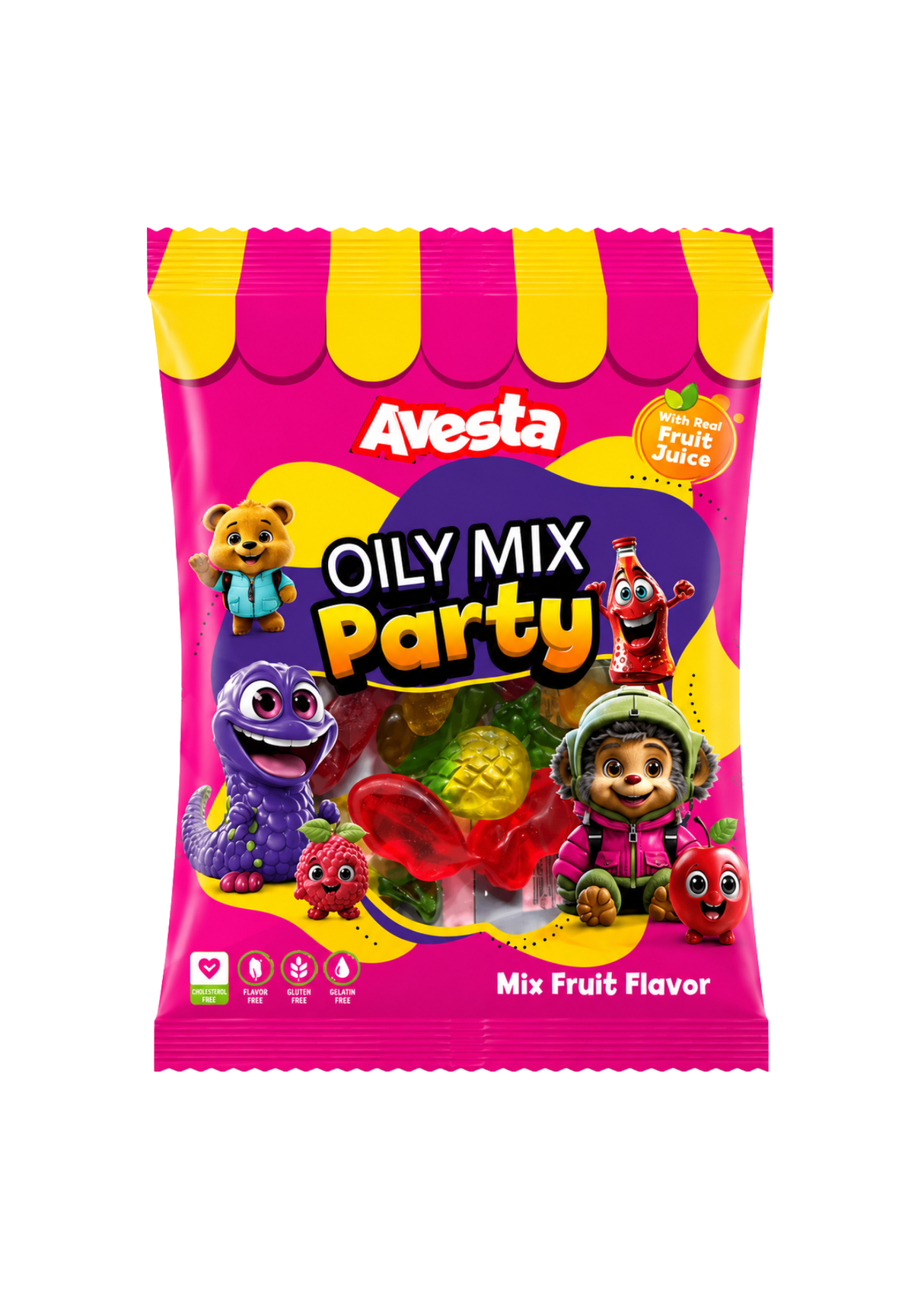 Avesta Oily Mix Party Gummy Fruit Flavor 24 x 80g