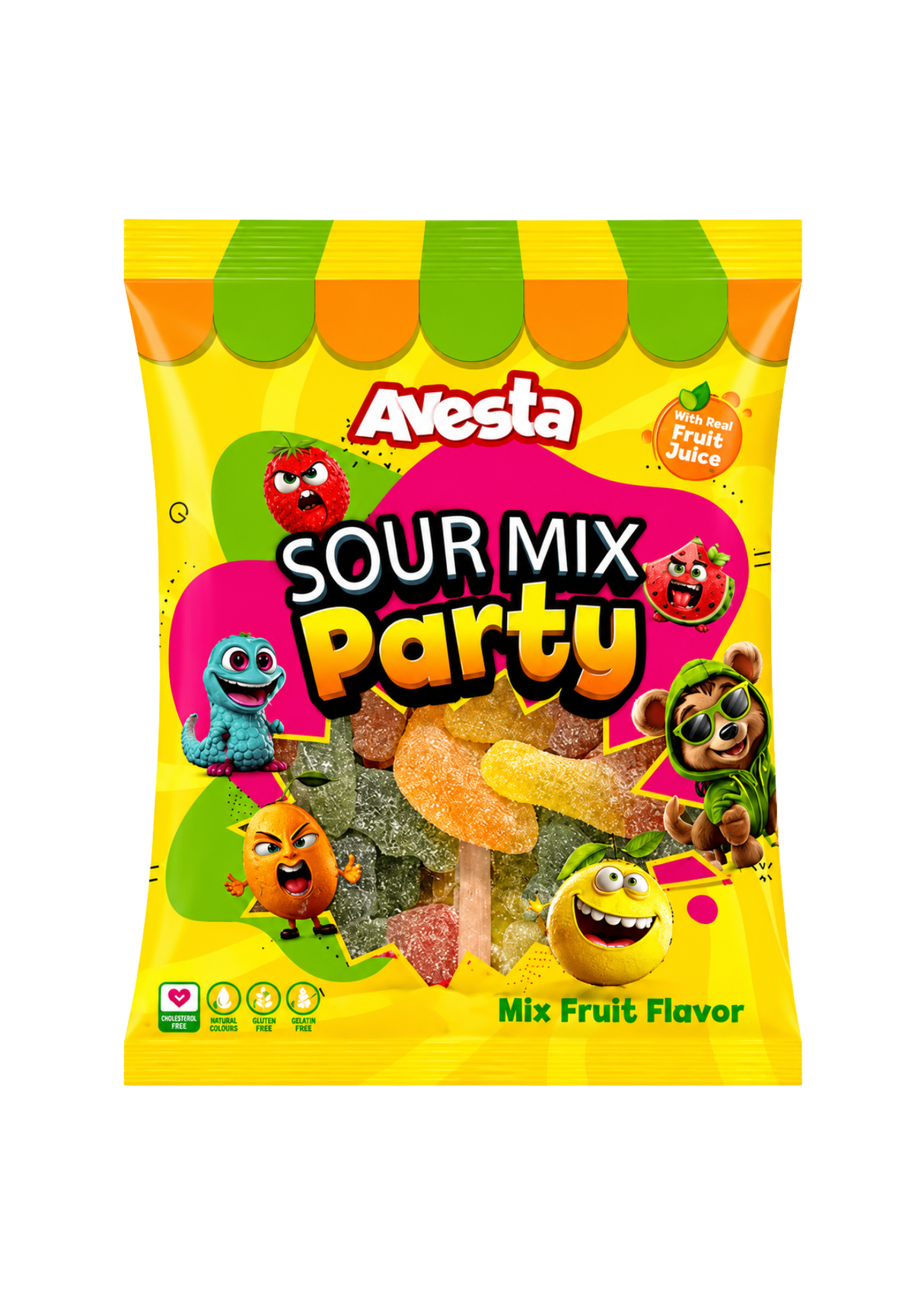 Avesta Sour Mix Party Gummy Fruit Flavor 24 x 80g