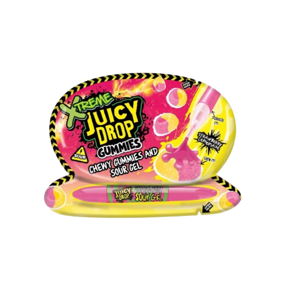 Bazooka Juicy Drop Gummies Xtreme Sour Gel 12 x 57g
