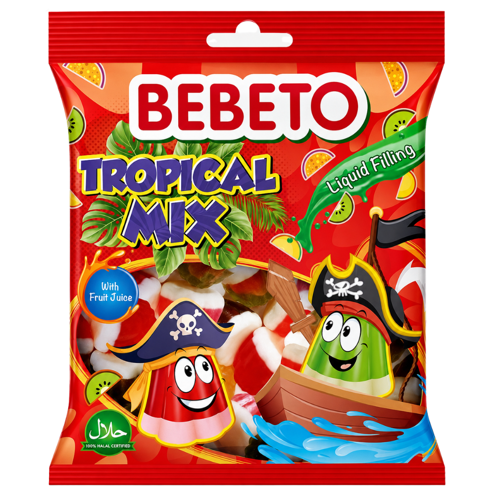 Bebeto Jelly Tropical Mix 12 x 80g