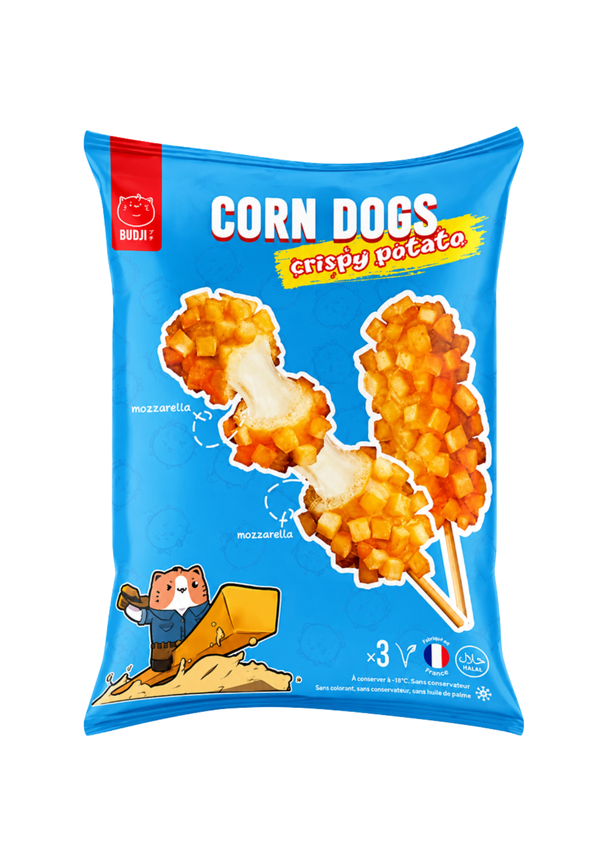 Budji Corn Dog Crispy Potato Mozzarella 12 x 330g