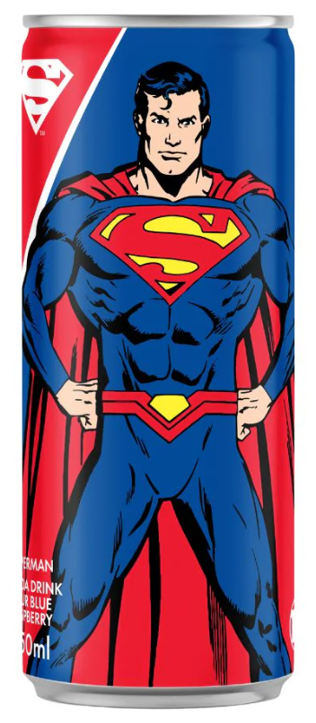 Superman Soda Sour Blue Raspberry 24 x 250ml