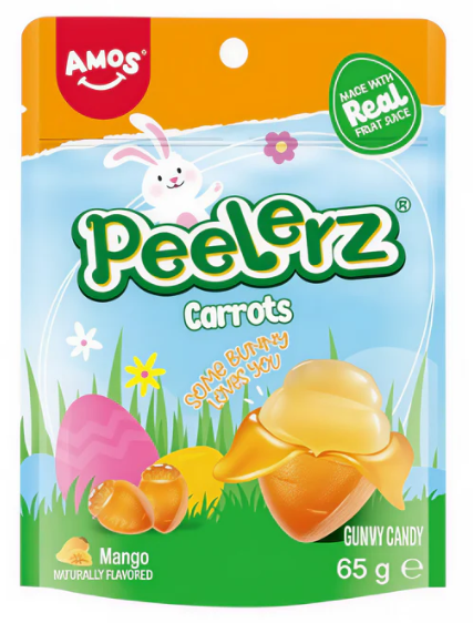 Candy Amos Peelerz Gummy Carrots Easter 24 x 65g