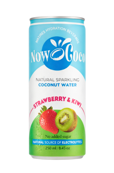 Now Coco Sparkling Coconut Water Strawberry & Kiwi 12 x 250ml