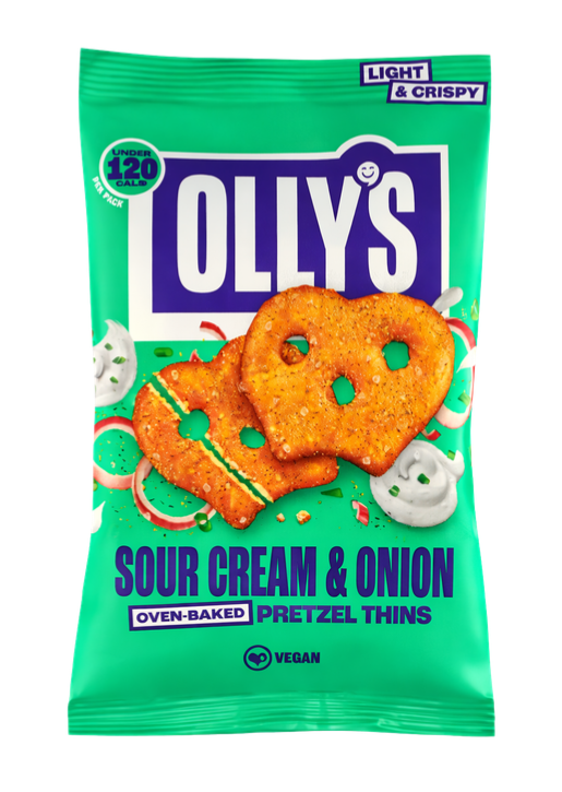 Olly's Pretzel Thins Sour Cream & Onion 7 x 140g