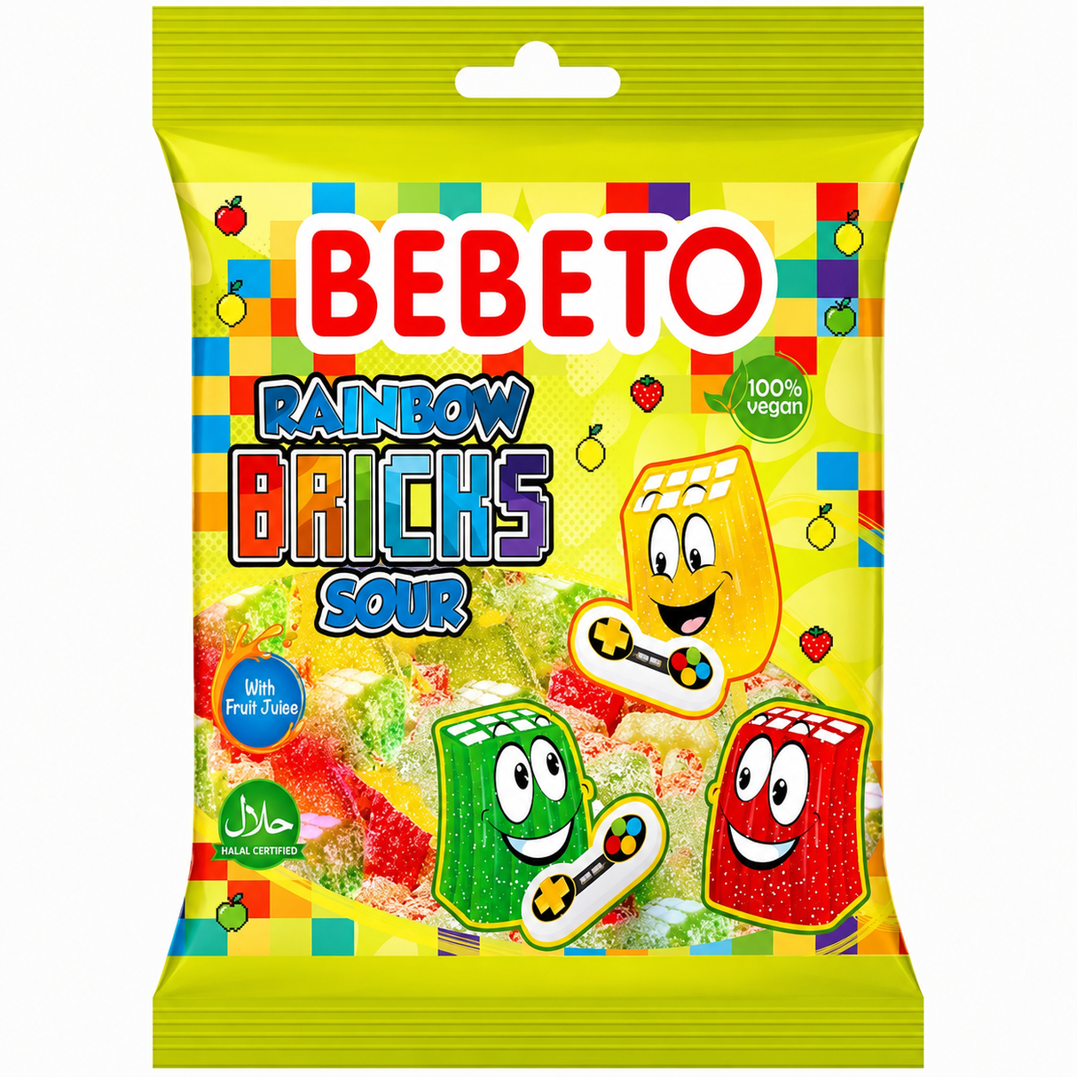 Bebeto Rainbow Bricks Sour 12 x 80g