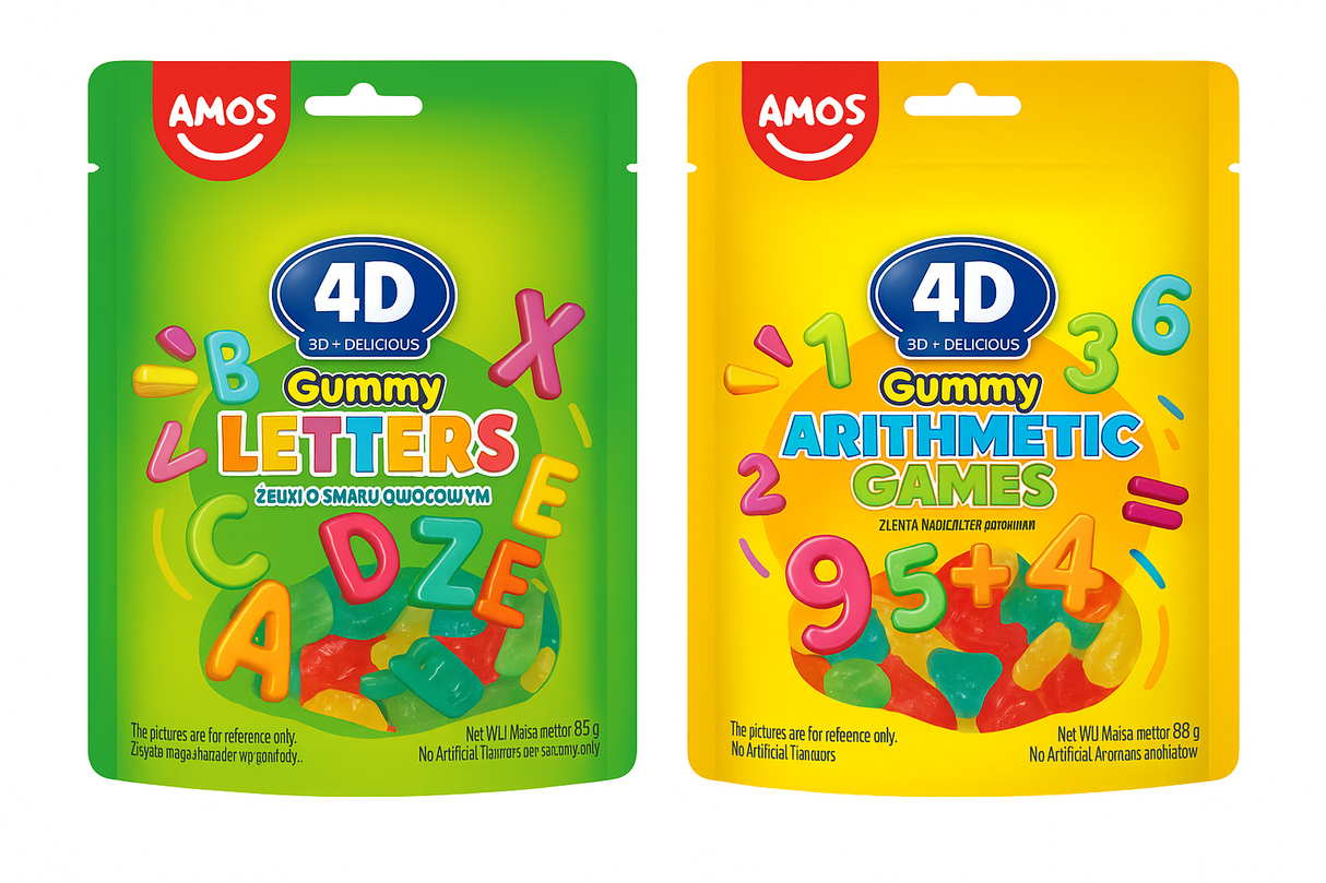 Amos 4D Gummy Arithmetic Games & Letters 24 x 85g