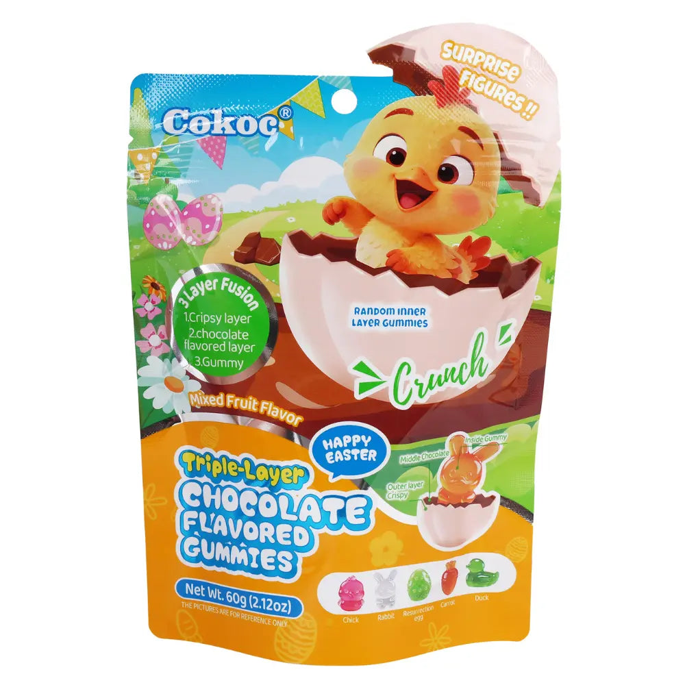 Cokoc Easter Triple-Layer Mixed Fruit Flavored Gummies 50 x 60g