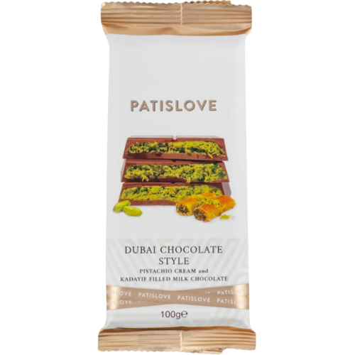 Patislove Dubai Milk Chocolate Pistachio & Kadayif Bag 10 x 200g