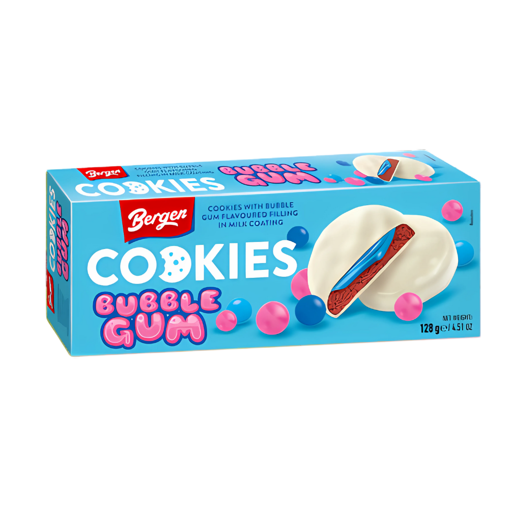Bergen Bubble Gum Cookies 18 x 128g