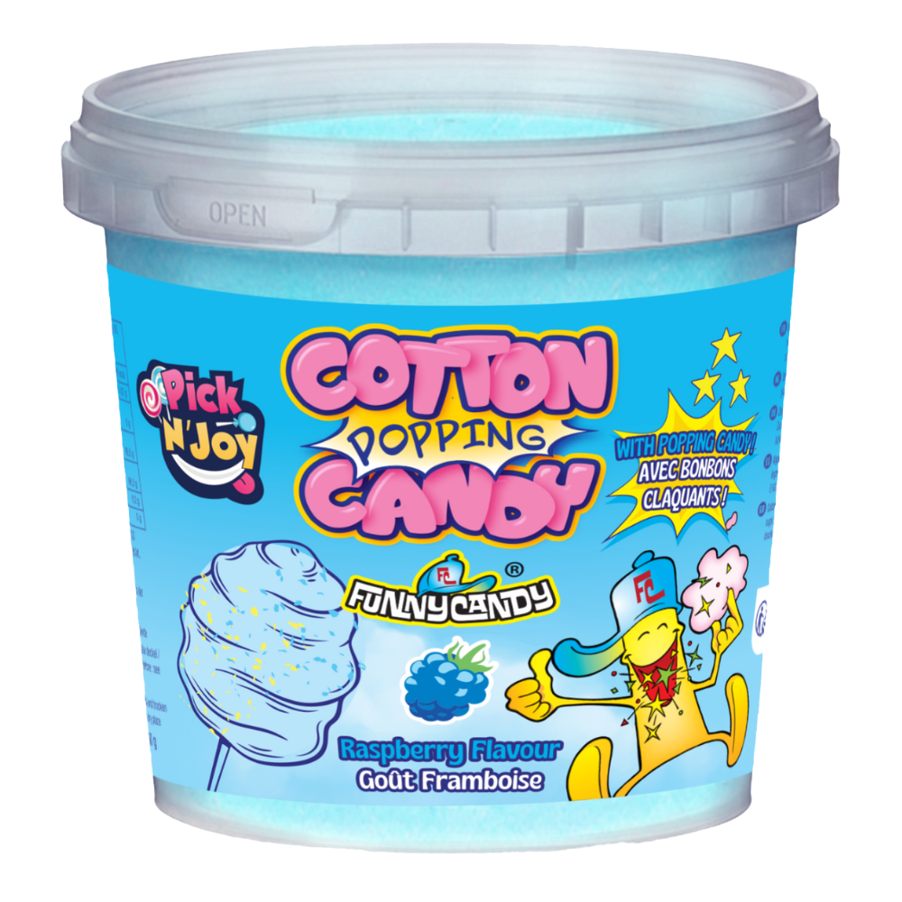 Funnycandy Poppin Cotton Candy Blue Raspberry 12 x 50g