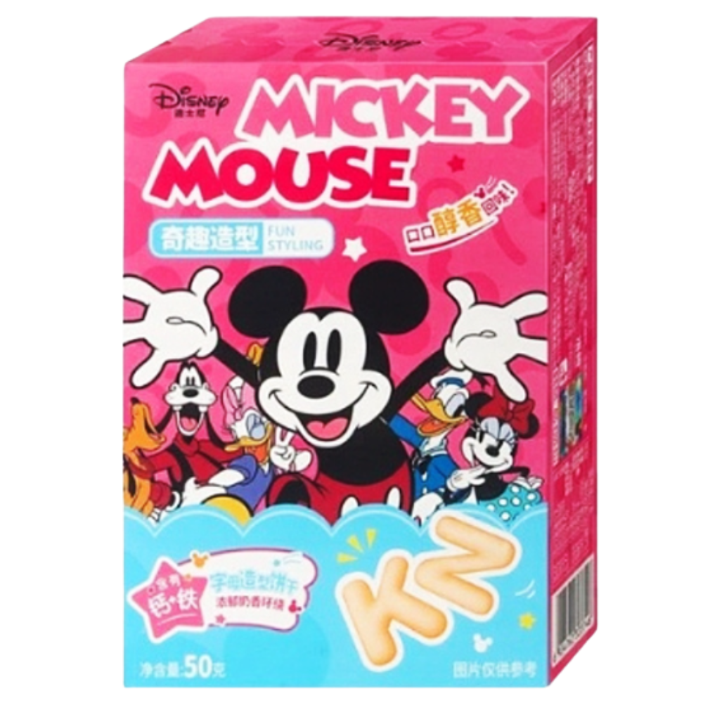 Binqi & Disney Letters Shaped Cookies Milk Flavor 30 x 50g DDM 2026-10