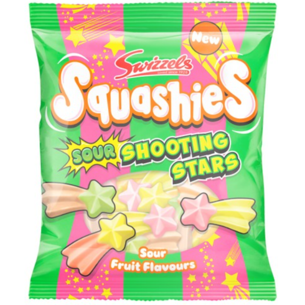 Swizzels Squashies Sour Fruit Shooting Stars 12 x 100g