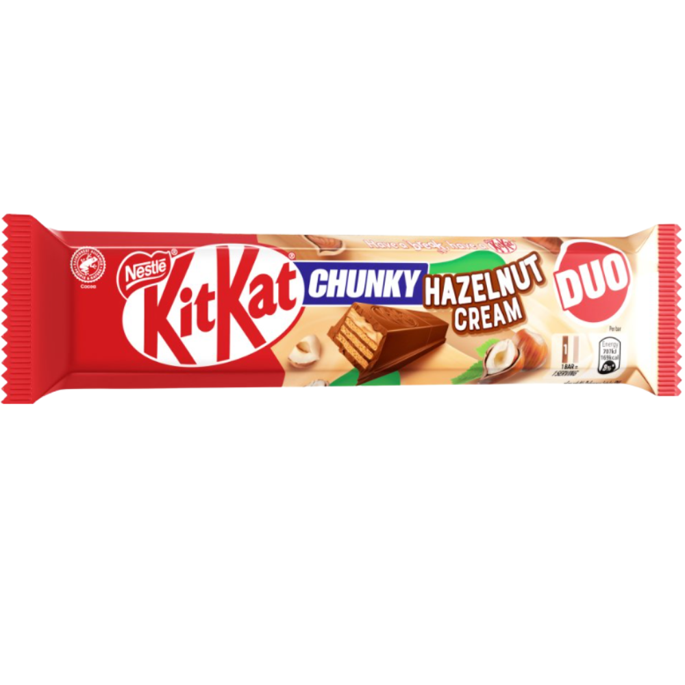 Nestle Kit Kat Chunky Duo Hazelnut Cream Bar 24 x 68g