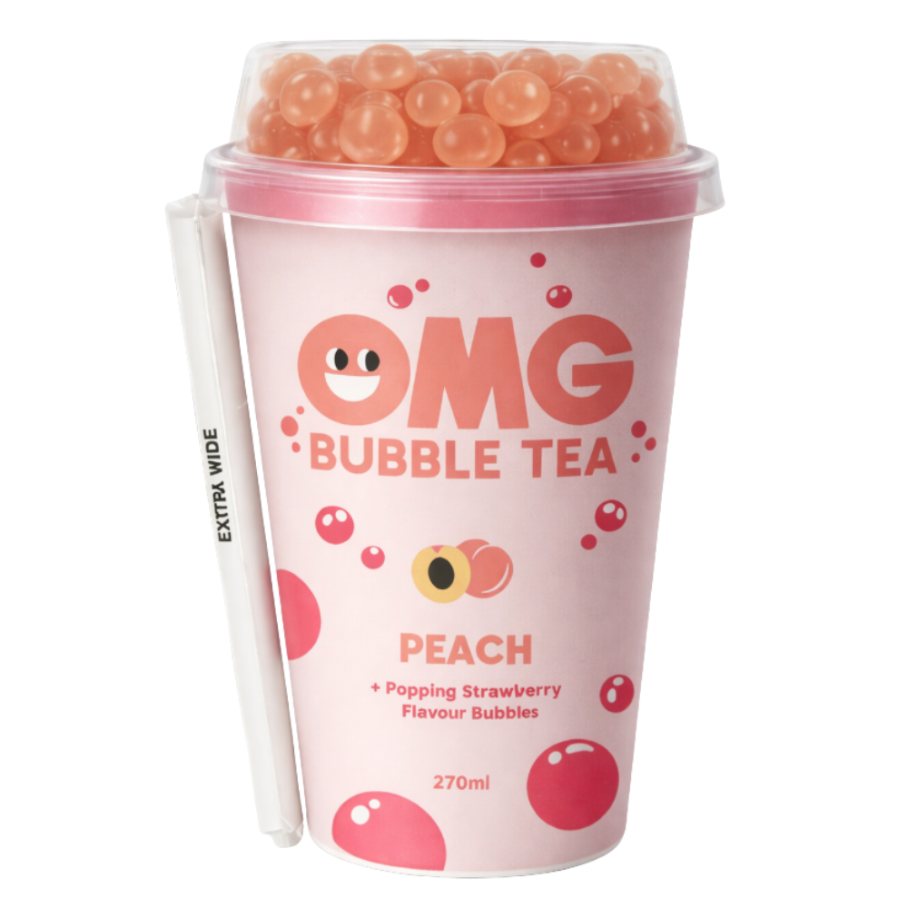 OMG Bubble Tea Peach and Strawberry 10 x 265ml