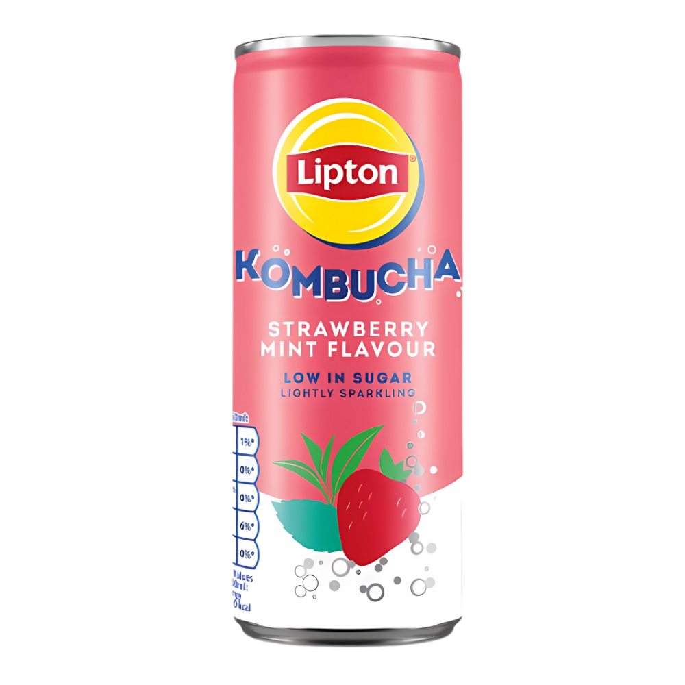 Lipton Kombucha Strawberry & Mint Tea Fruit 12 x 250ml DDM 2026-05