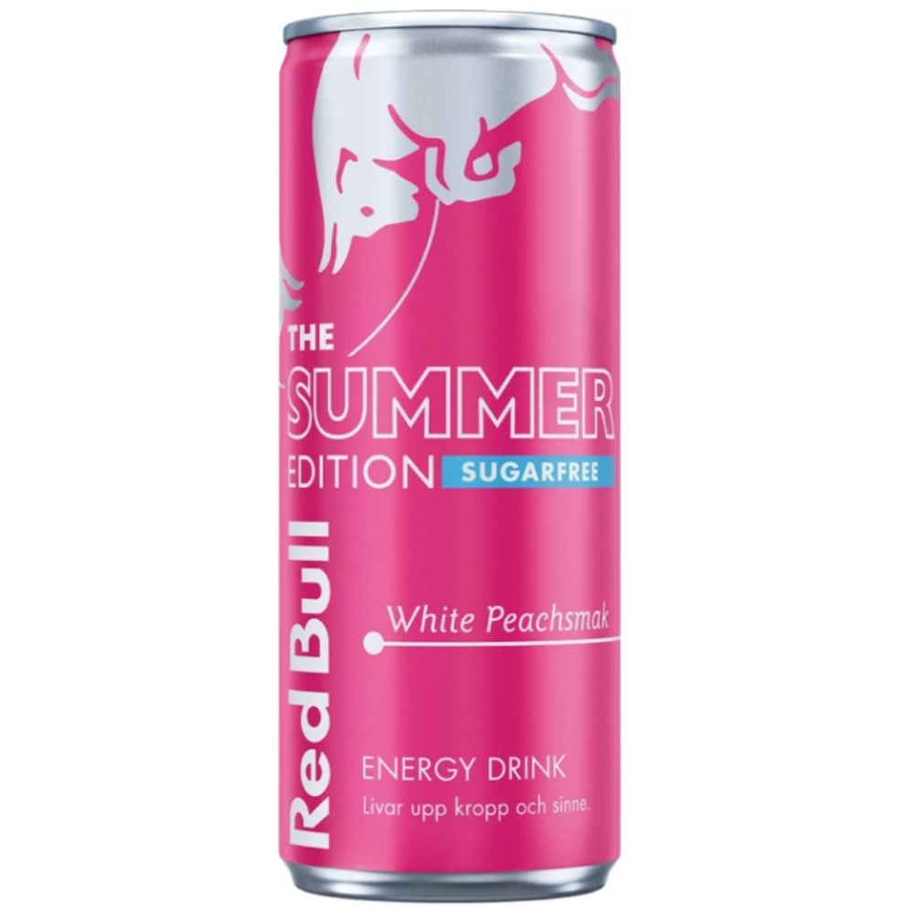 Red Bull Energy Drink The Summer Edition Sugarfree White Peach 24 x 250ml