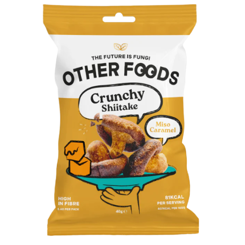 Other Foods Crunchy Shiitake Mushroom Crisps Miso Caramel 8 x 40g DDM 2026-11