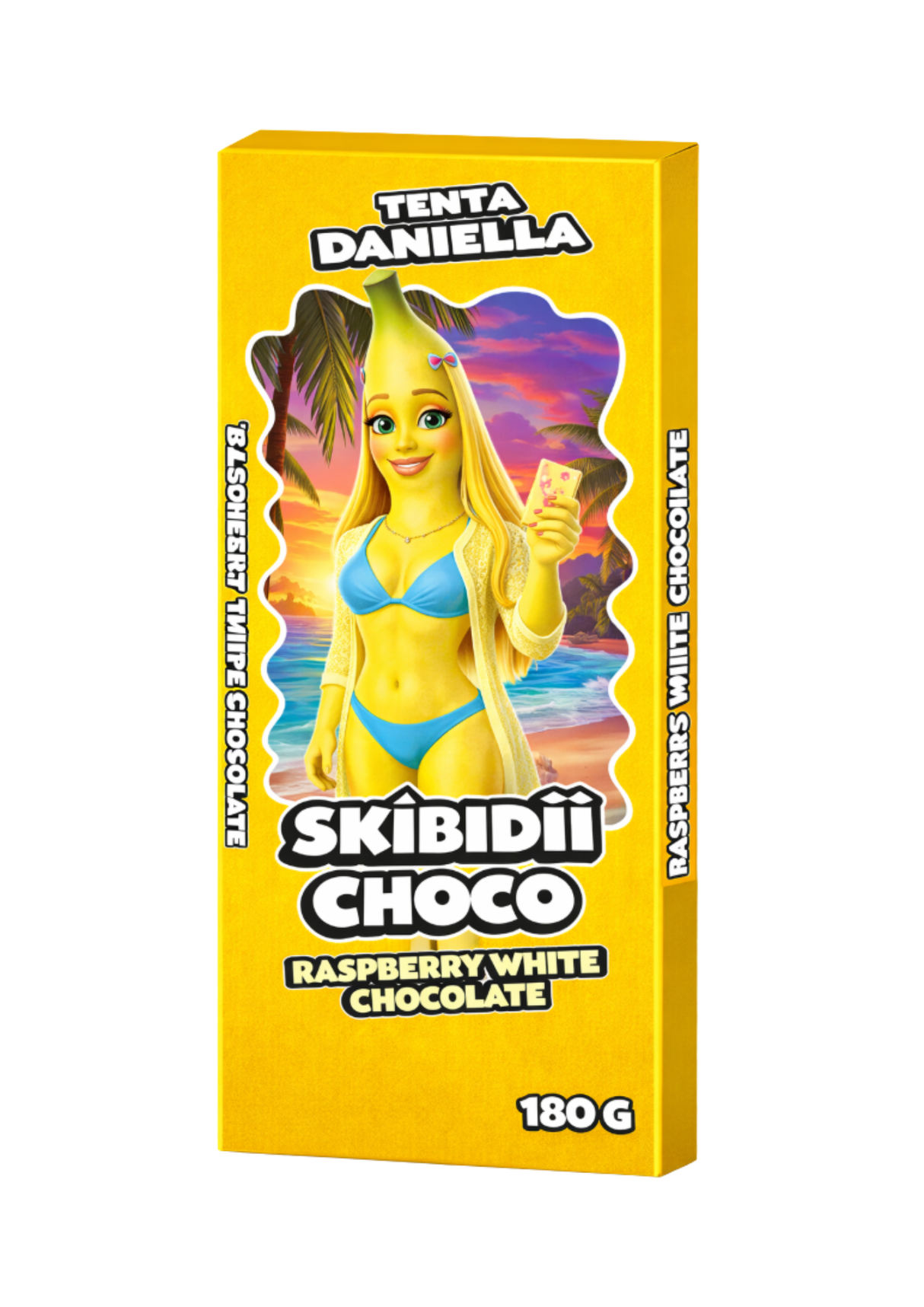 Skibidii Choco Tenta Daniella Raspberry White Chocolate 10 x 180g
