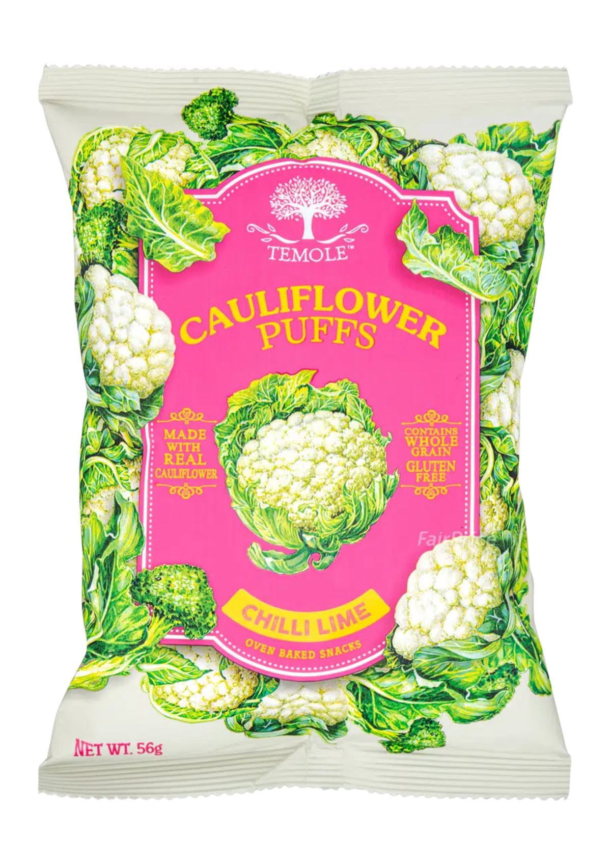 Temole Cauliflower Puffs Chili Lime 24 x 56g DDM 2026-12