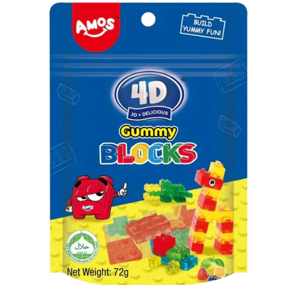 Amos 4D Gummy Blocks 12 x 72g