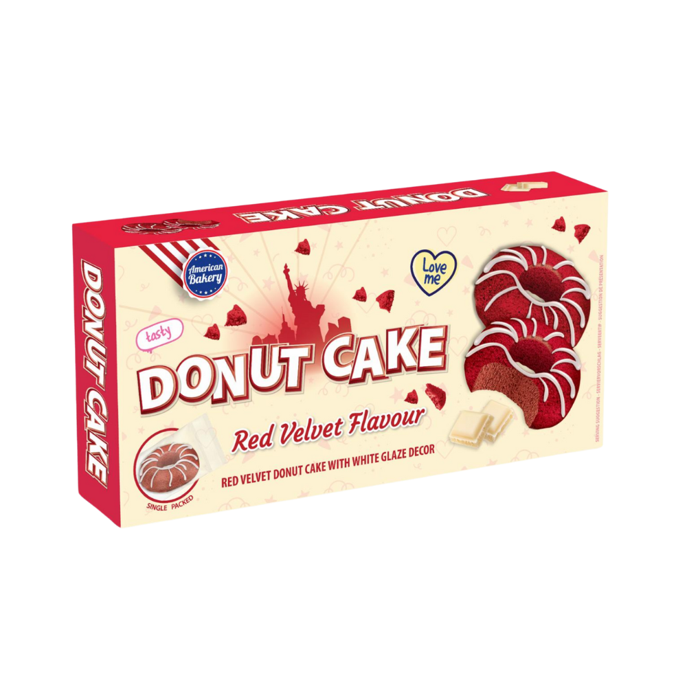 American Bakery Donut Cake Red Velvet 24 x 135g