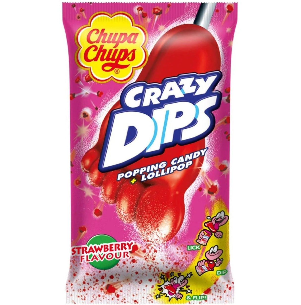 Chupa Chups Popping Candy & Lollipop Strawberry 24 x 14g