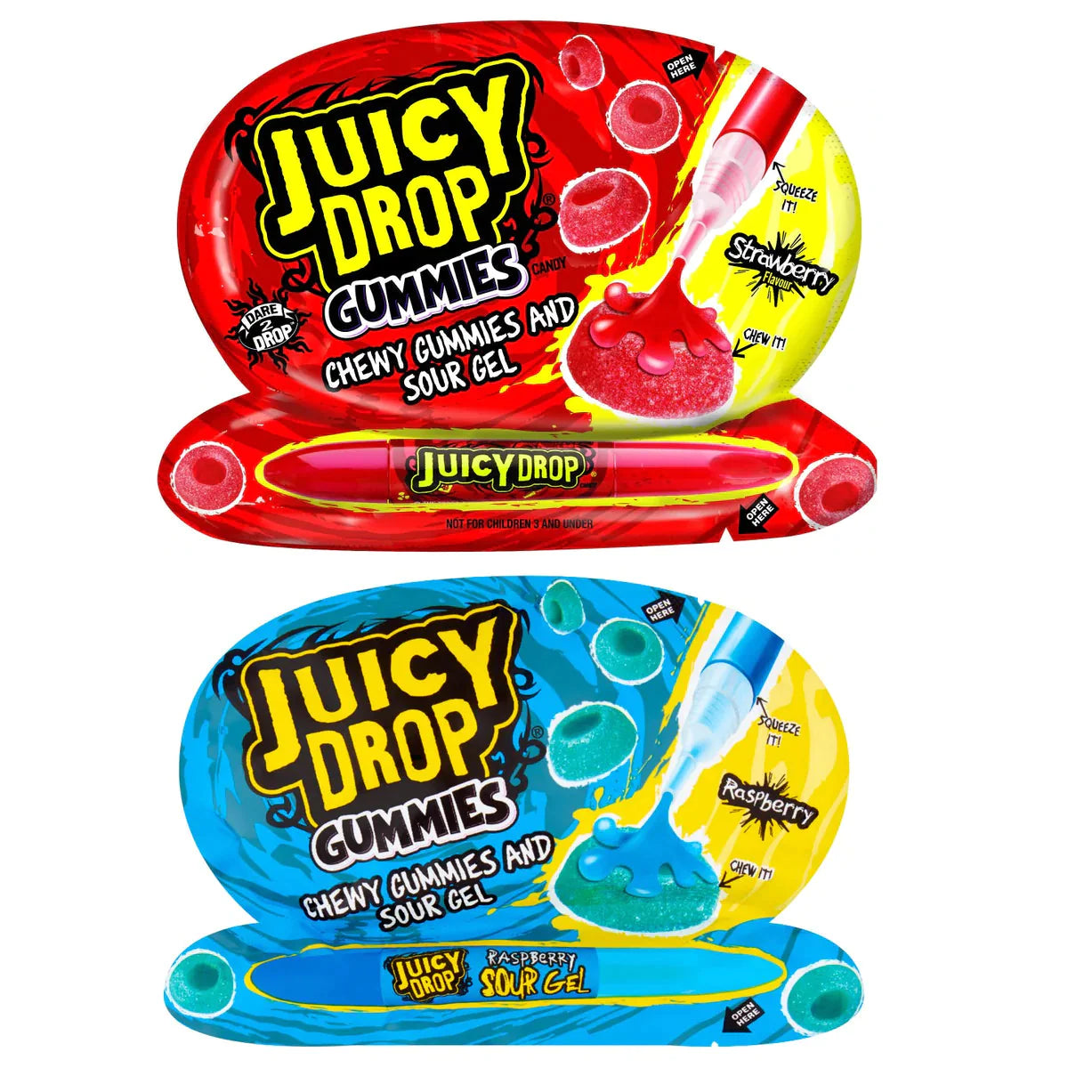 Bazooka Juicy Drop Gummies Sour Gel 12 x 57g