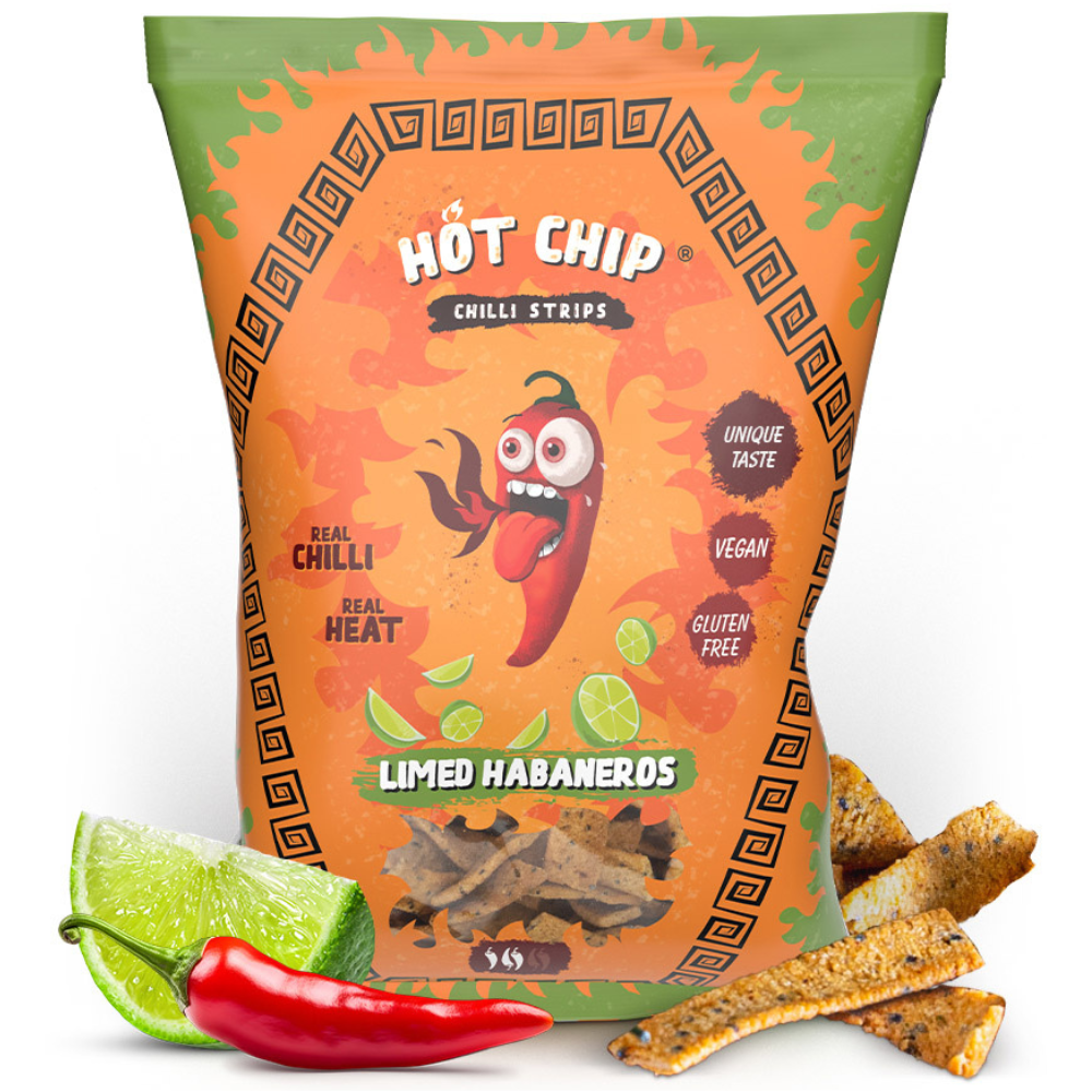 Hot Chip Strips Limed Habaneros 20 x 80g