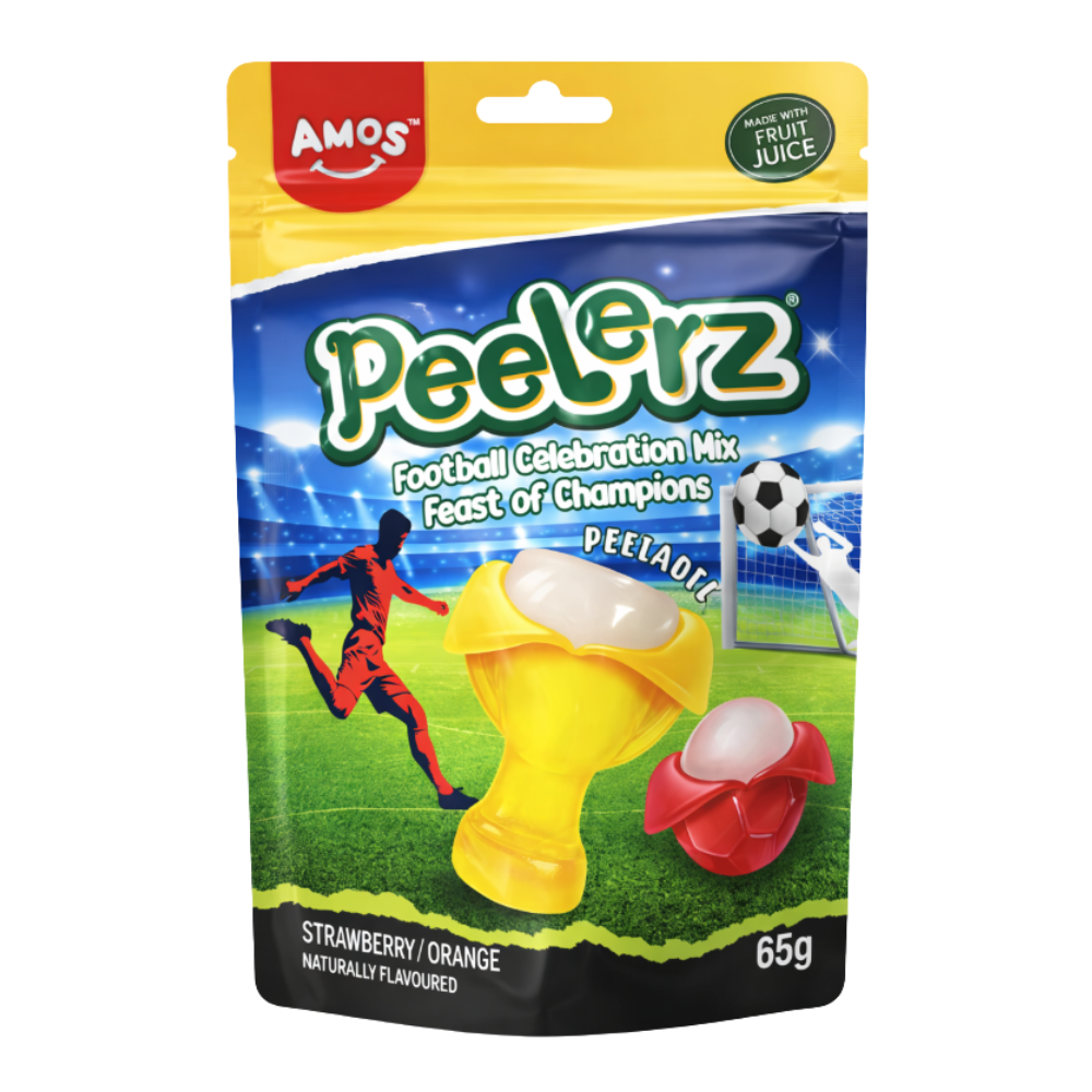 Amos Peelerz Gummy World Cup Strawberry Orange 24 x 65g