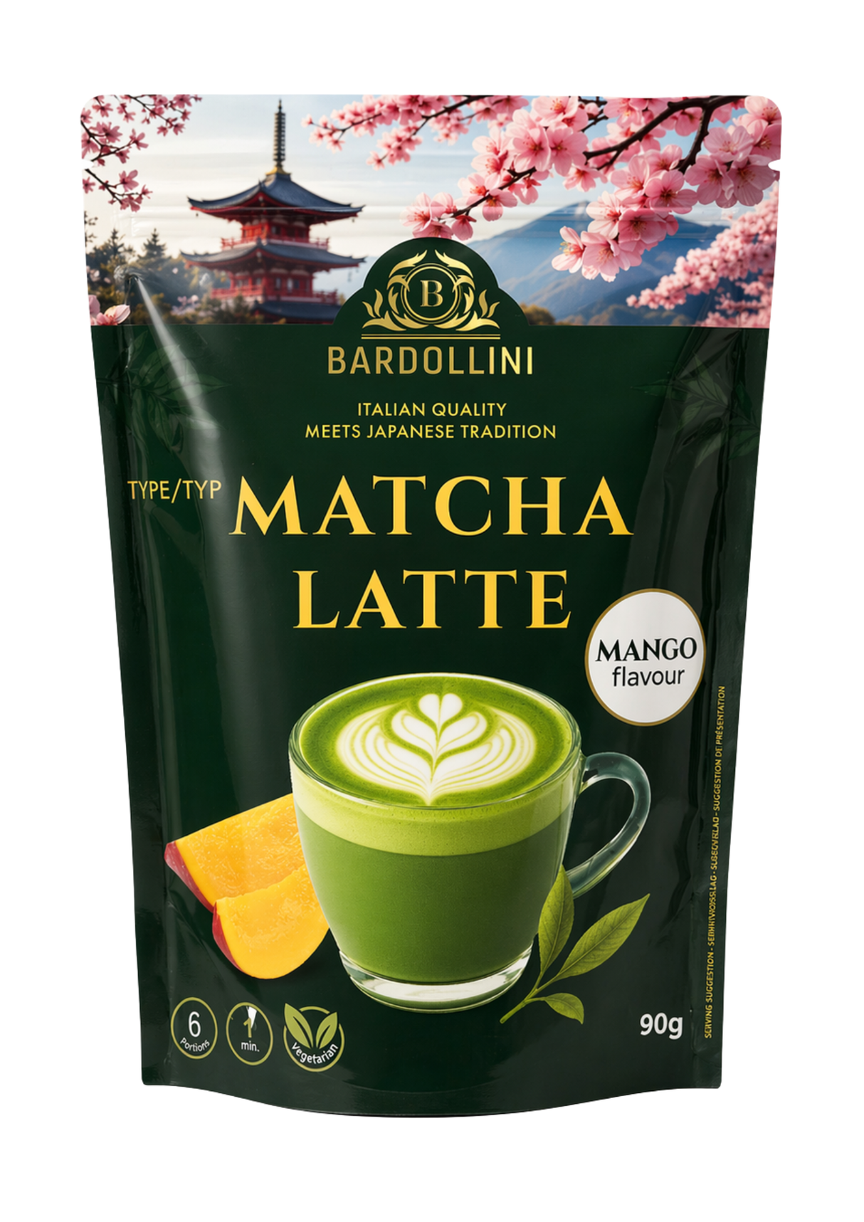 Bardollini Matcha Latte Mango 12 x 90g
