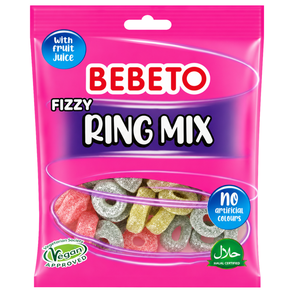 Bebeto Fizzy Ring Mix 10 x 150g