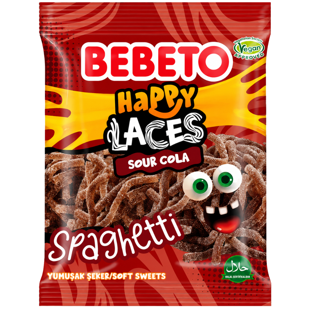 Bebeto Spaghetti Happy Laces Sour Cola 12 x 80g