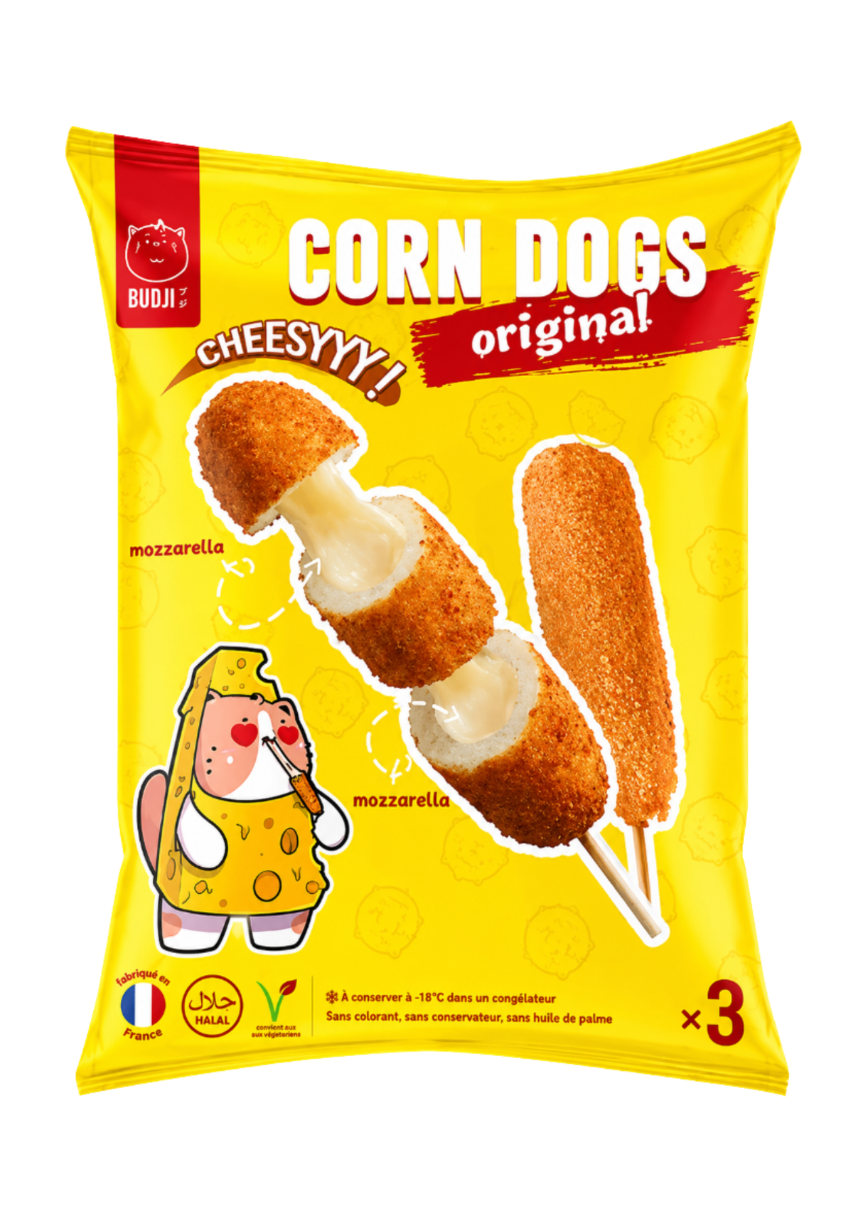 Budji Corn Dog Original Mozzarella 12 x 285g