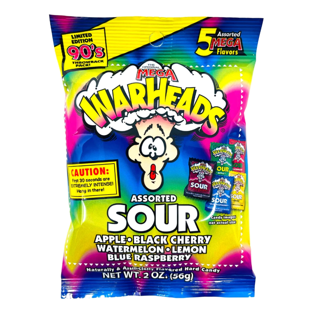 Warheads Extreme Sour Hard Candy 12 x 56g Foods