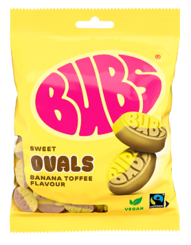 Bubs Godis Goody Sweet Ovals Banana Toffee 12 x 90g
