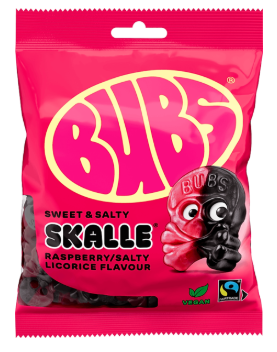 Bubs Godis Skulls Raspberry & Liquorice 16 x 90g
