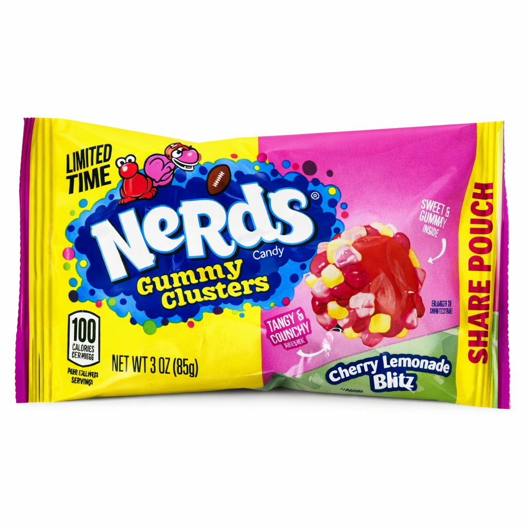 Wonka Nerds Gummy Clusters Candy Cherry Lemonade 12 x 85g DDM 2026-04