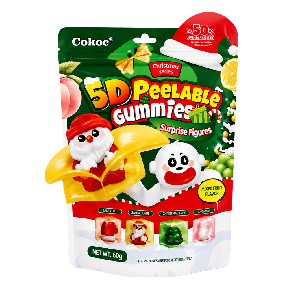 Cokoc Christmas 5D Peelable Gummies Mixed Fruit Flavor 50 x 60g