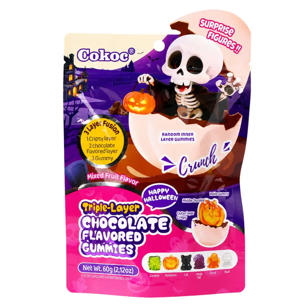 Cokoc Halloween Triple-Layer Mixed Fruit Flavored Gummies 50 x 60g