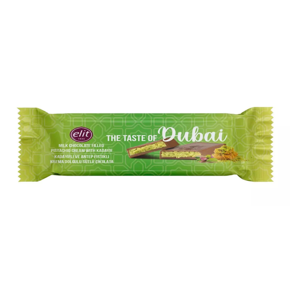 Elit Dubai Milk Chocolate Pistachio Cream & Kadayif 24 x 30g
