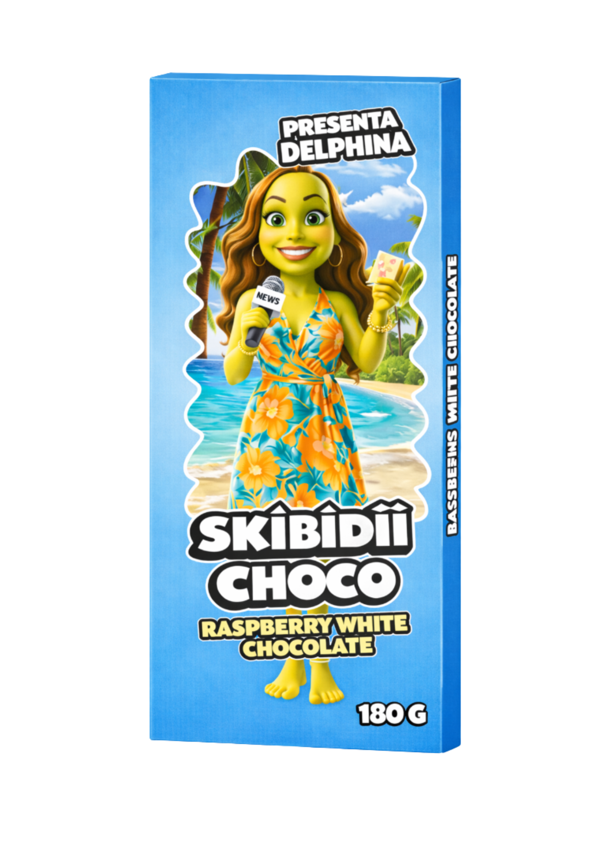 Skibidii Choco Presenta Delphina Raspberry White Chocolate 10 x 180g