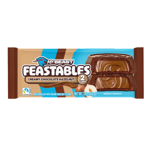 Mr Beast Feastables Cups Creamy Chocolate Hazelnut 24 x 40g DDM 2026-07